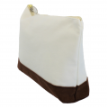 10009- BROWN AND WHITE COSMETIC POUCH