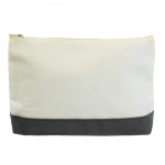 10009- GREY AND WHITE COSMETIC POUCH