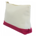 10009- HOT PINK AND WHITE COSMETIC POUCH