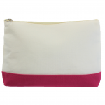 10009- HOT PINK AND WHITE COSMETIC POUCH