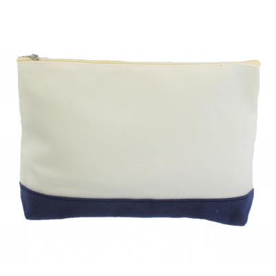 10009- NAVY AND WHITE COSMETIC POUCH