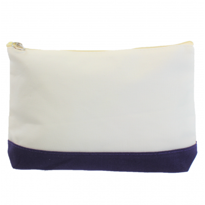 10009- PURPLE AND WHITE COSMETIC POUCH