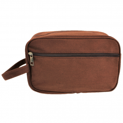 10011 - BROWN CANVAS DOPP BAG