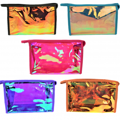 9171- COLORS -10 PIECE HOLOGRAPHIC COSMETIC BAG (5 COLORS)