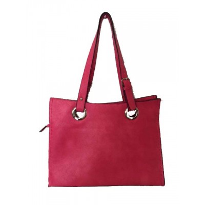 9001-HOTPINK- HOT PINK FIVE POCKET LEATHER BUSINESS ORGANIZER  BAG