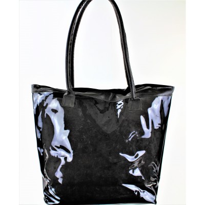 9173- BLACK TRANSPARENT SHOPPING OR BEACH BAG