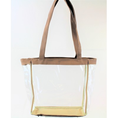 9170-CAMEL LINING TRANSPARENT BAG