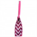 180853 - PINK/WHITE  CHEVRON DESIGN TOTE BAG