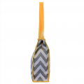 180857 - GRAY/WHITE  CHEVRON DESIGN WITH YELLOW LINING TOTE BAG