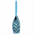 180855 - AQUA/WHITE CHEVRON DESIGN TOTE BAG