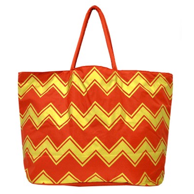181267 - RED/GOLD CHEVRON SHOPPING OR BEACH BAG