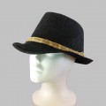 1801 - 12 PIECES BLACK STRAW BLOCKED HAT ROPE BAND (2 COLORS)