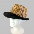 1804 - 12 PIECES CHEVRON DESIGN STRAW HAT (6 COLORS)