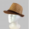 1804 - 12 PIECES CHEVRON DESIGN STRAW HAT (6 COLORS)