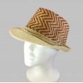 1804 - 12 PIECES CHEVRON DESIGN STRAW HAT (6 COLORS)