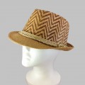 1804 - 12 PIECES CHEVRON DESIGN STRAW HAT (6 COLORS)