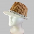 1804 - 12 PIECES CHEVRON DESIGN STRAW HAT (6 COLORS)