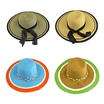 180723 - 12 PIECES FLOPPY  HAT W/ BOW  (4 COLORS) ( MONOGRAM NOT AVAILABLE )