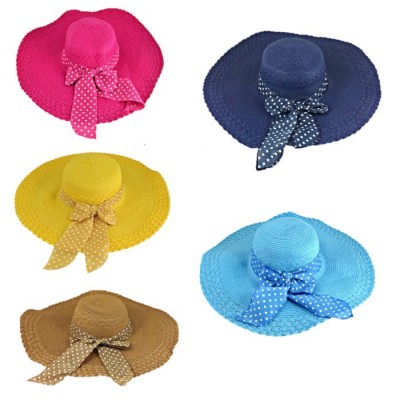 180893 -  12 PIECE FLOPPY HAT W/ BOW (5 COLORS) ( MONOGRAM NOT AVAILABLE )