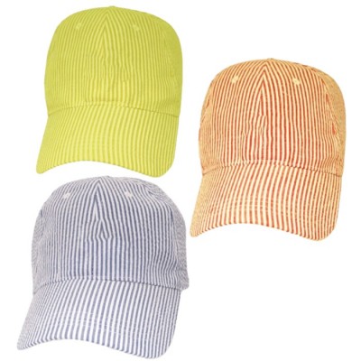 32518 - 12 PIECES COTTON SEER SUCKER CAP (3 COLORS)