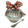 6102- SWIRL DESIGN ORNAMENT CHRISTMAS BOWL AND SPOON