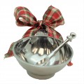 6104- WAVE DESIGN ORNAMENT CHRISTMAS BOWL AND SPOON