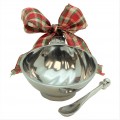 6104- WAVE DESIGN ORNAMENT CHRISTMAS BOWL AND SPOON