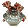 6103- ZIG ZAG DESIGN ORNAMENT CHRISTMAS BOWL AND SPOON