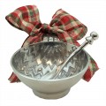 6103- ZIG ZAG DESIGN ORNAMENT CHRISTMAS BOWL AND SPOON