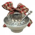 6103- ZIG ZAG DESIGN ORNAMENT CHRISTMAS BOWL AND SPOON